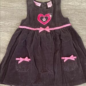 Gray Dress with Pink Accents